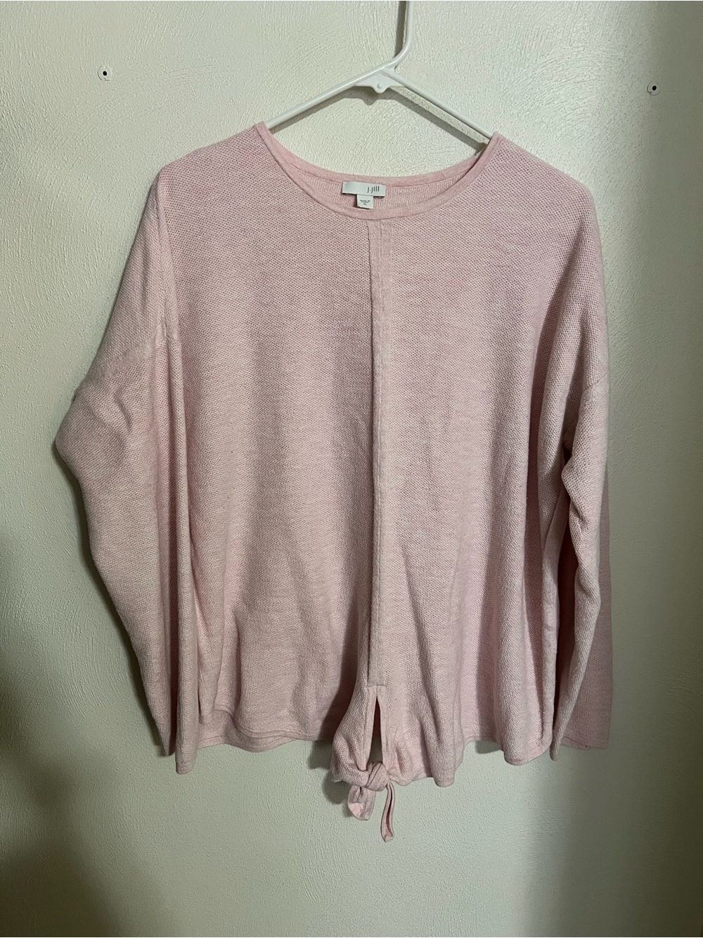 J. JILL Classic Lightweight Knit Sweater with Front Tie Knot Pink Women's Sz‎ XL
